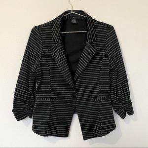 Stoosh Striped Blazer, Jacket, Black & Silver, Juniors XL